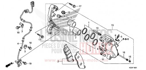 VORDERRAD-BREMSSATTEL (ABS) SH150ADG de 2016